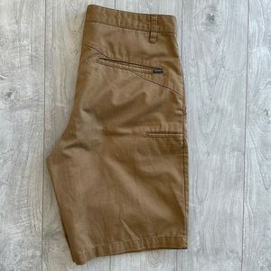 Volcom brown 10” inseam chino shorts. Size 31
